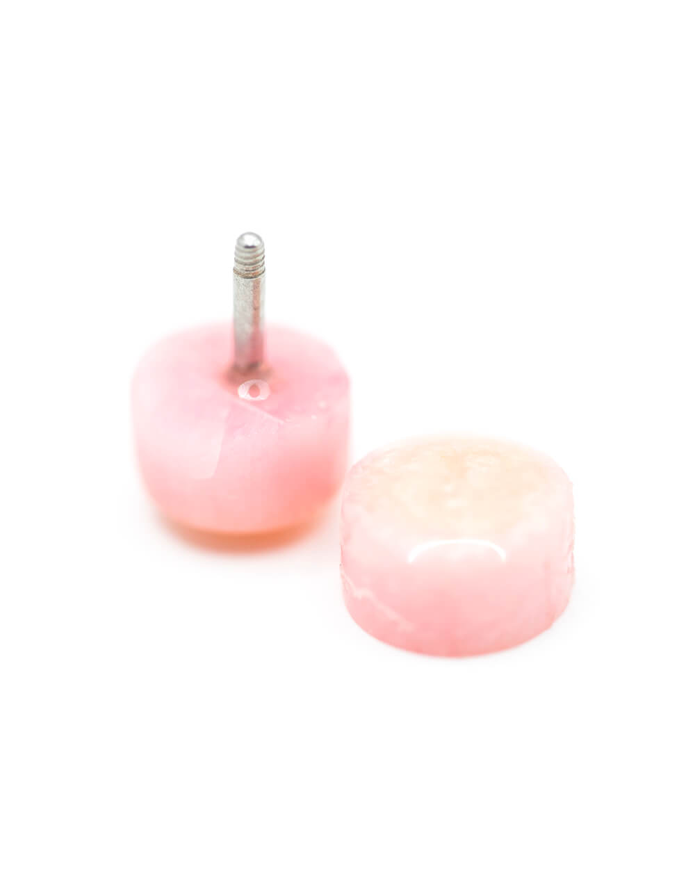 Pink Resin & White Swirl Fake Plugs