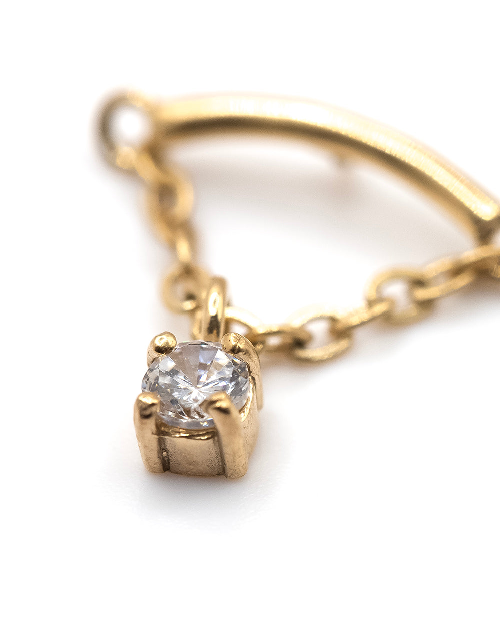 Bar with Chain & Drop Diamonte Internally Threaded Attachment
