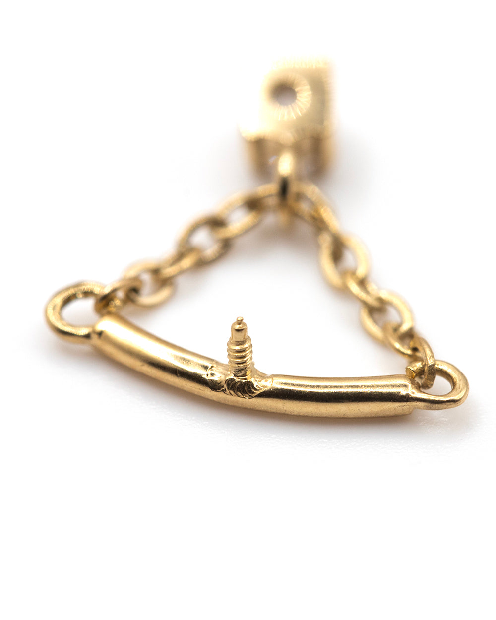Bar with Chain & Drop Diamonte Internally Threaded Attachment