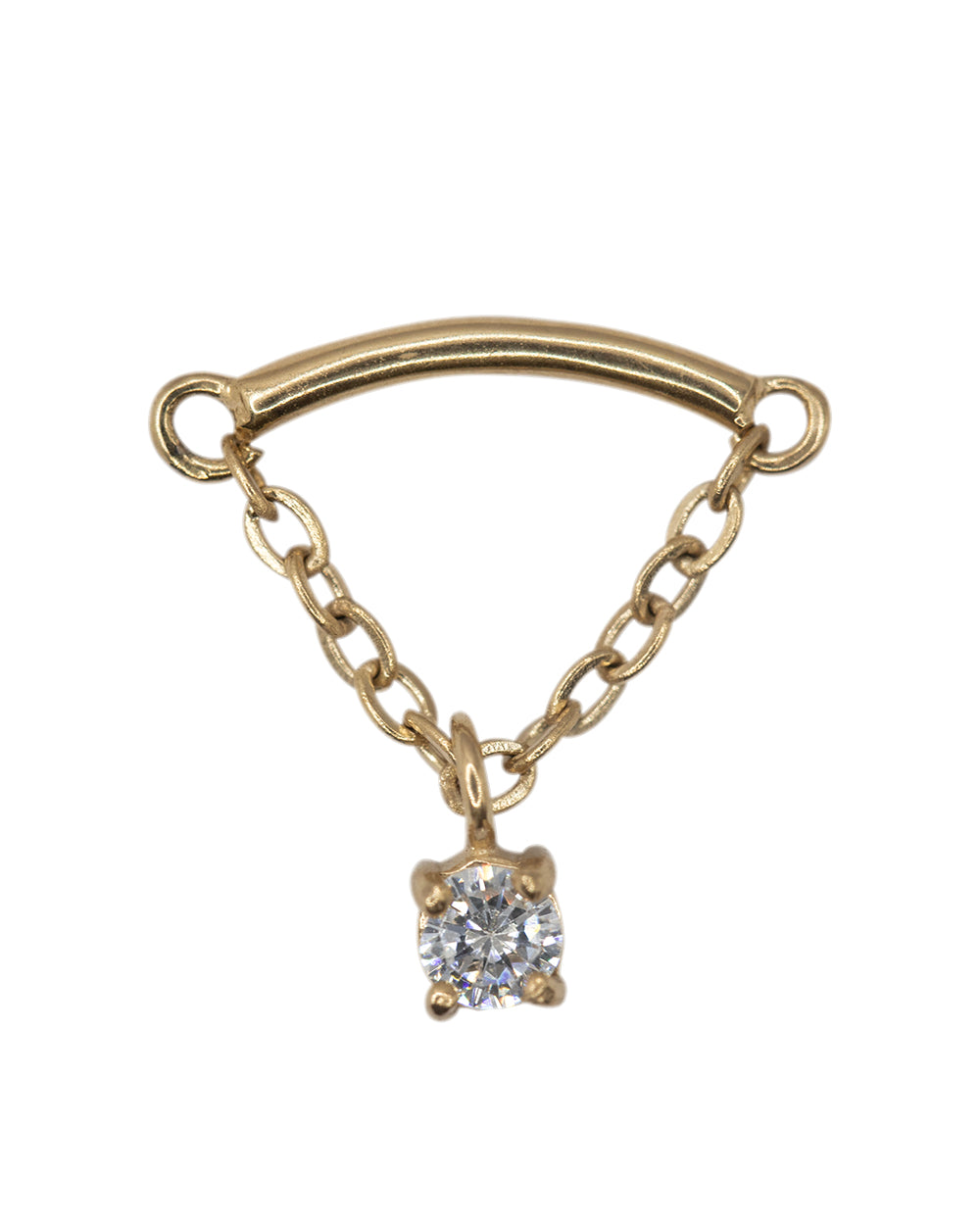 Bar with Chain & Drop Diamonte Internally Threaded Attachment