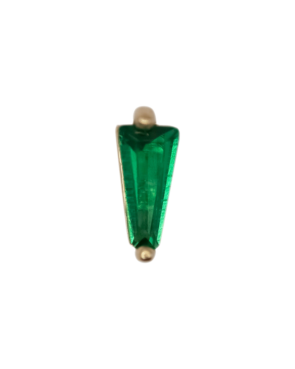 Emerald Gem 18k Gold pvd S/Steel 16g Internal Thread Attachment
