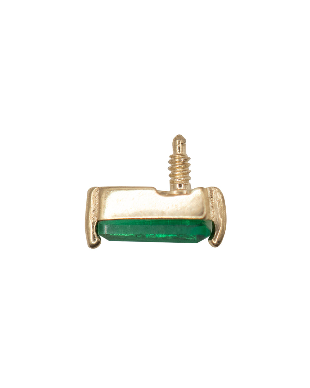 Emerald Gem 18k Gold pvd S/Steel 16g Internal Thread Attachment
