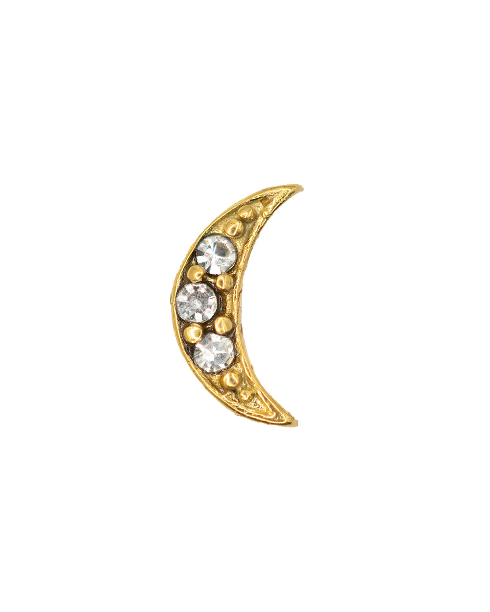 Gold PVD Moonstone CZ 16g Internal Thread S/Steel Attachment