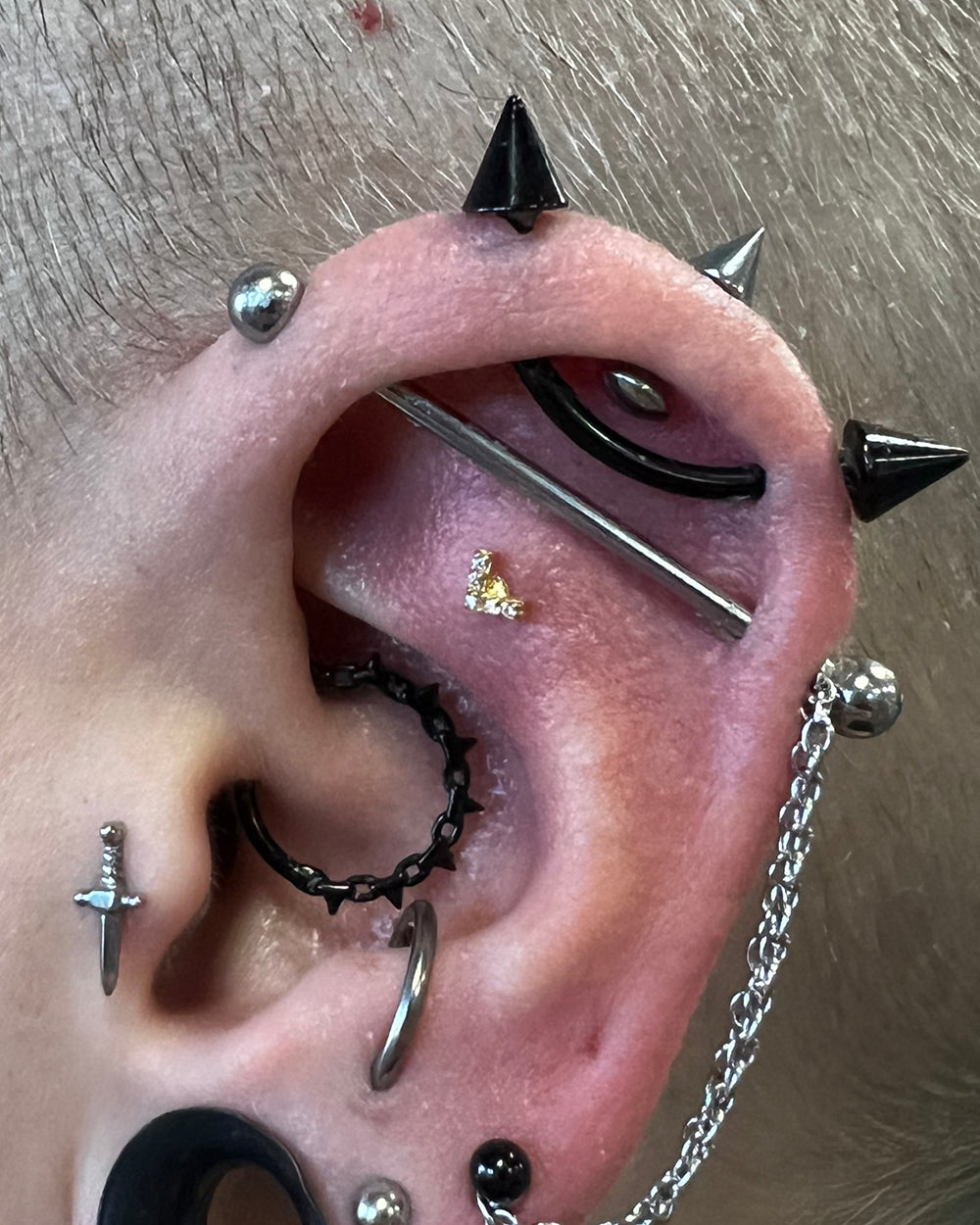 V Shaped Diamonte Internal Thread Attachment