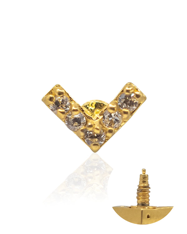 V Shaped Diamonte Internal Thread Attachment