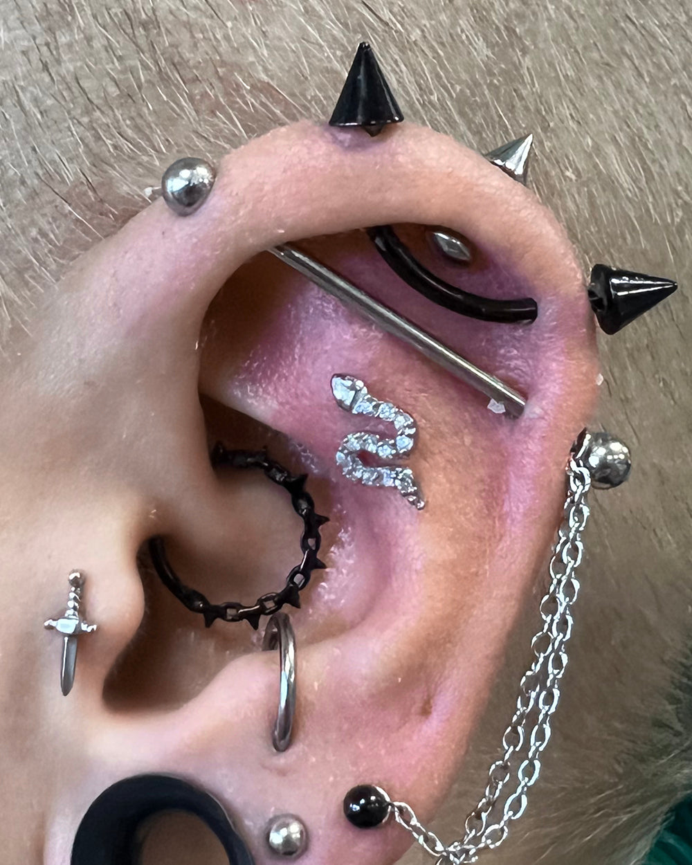 Crystal Snake Silver Internal Thread Attachment
