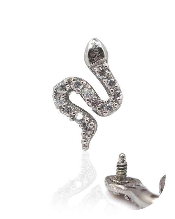 Crystal Snake Silver Internal Thread Attachment