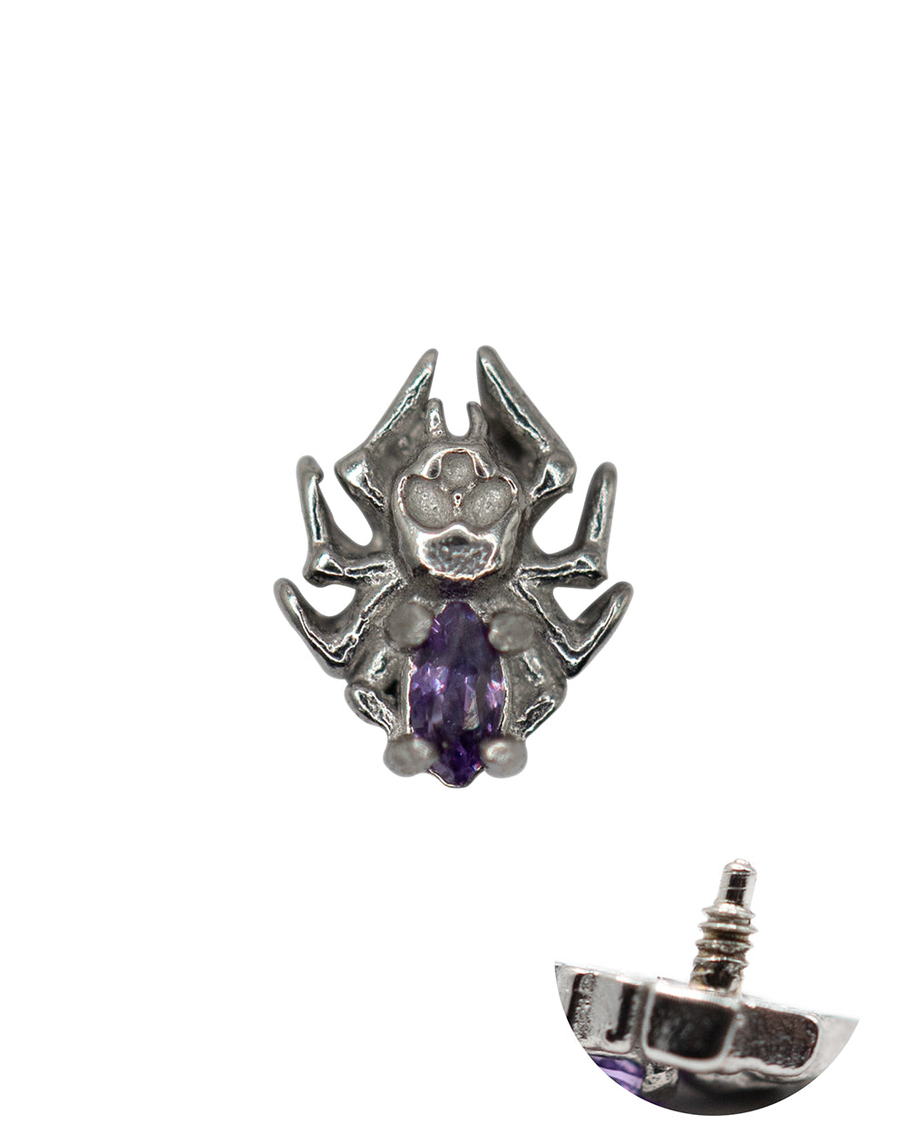 Arachnid Amethyst 16g Internal Thread S/Steel Attachment