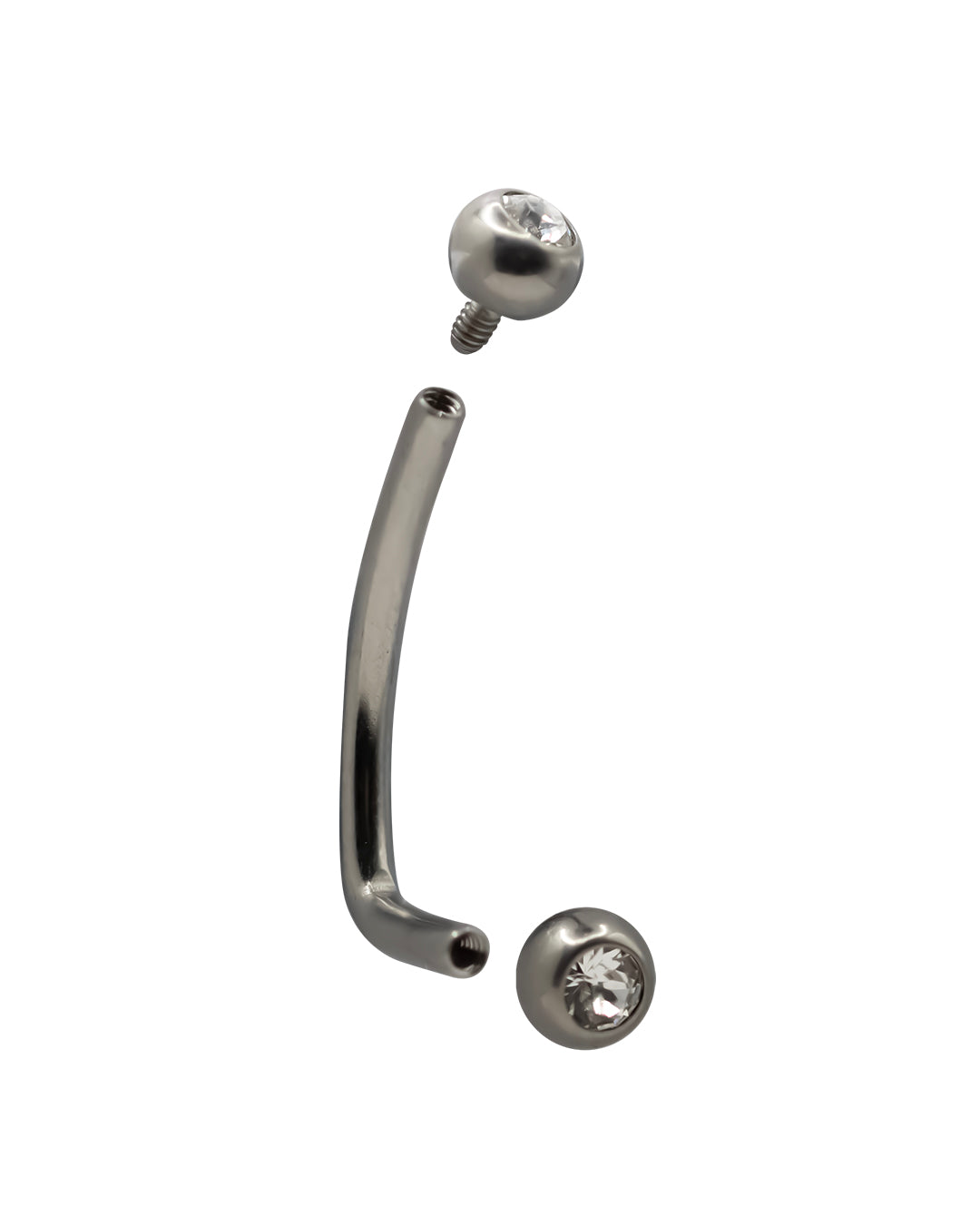 'J Bar-Christina' Titanium Internal Thread w CZ Gem Balls