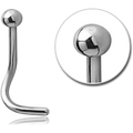 Silver Ball Curved Nose Stud 18g