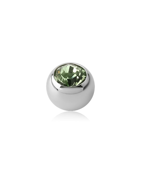 Peridot Jewelled Threaded Ball 3mm