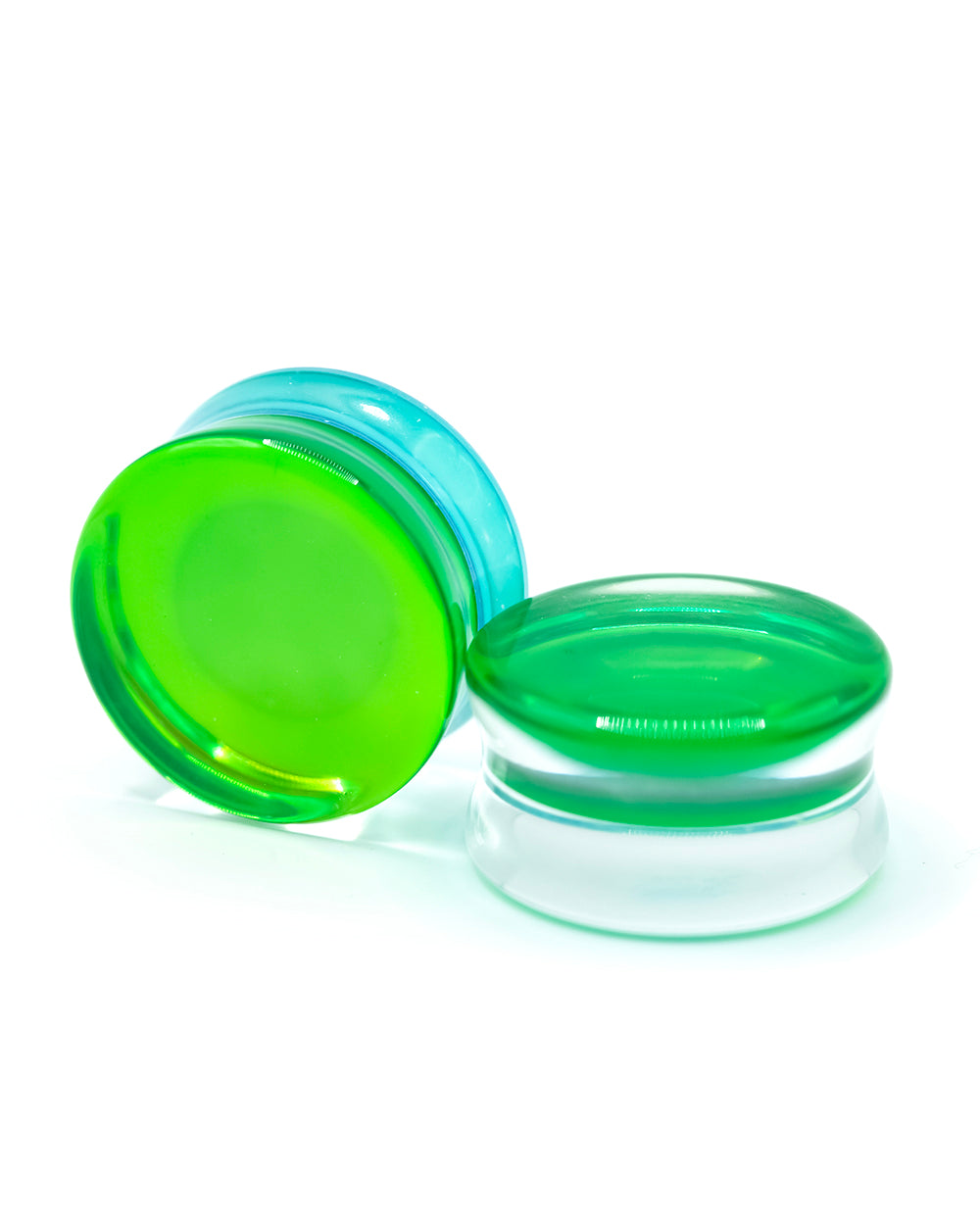 Flared Glass Plug | Green Aurora Borealis