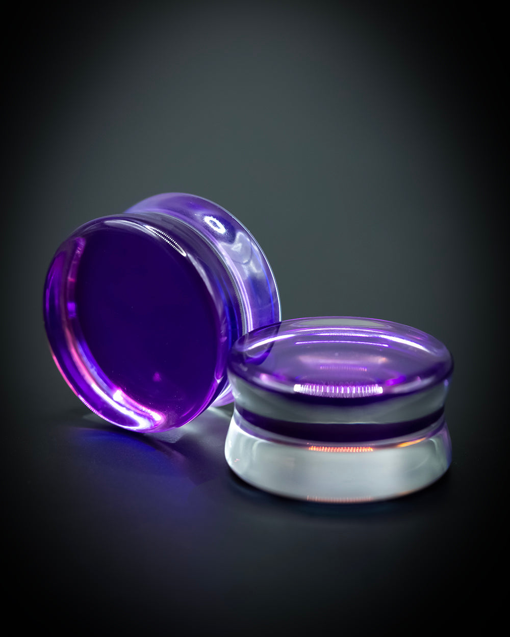 Flared Glass Plug | Purple Aurora Borealis