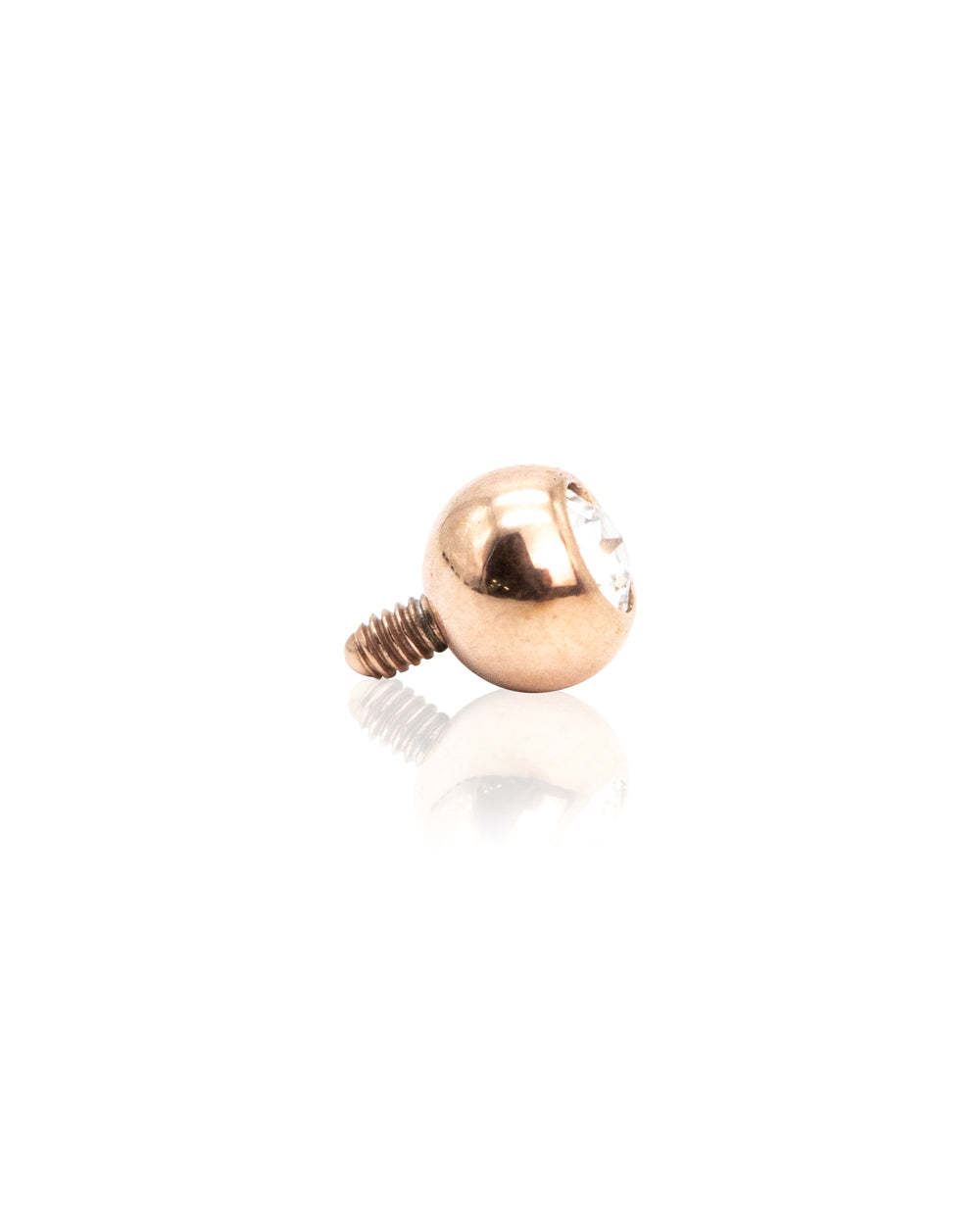 14 Gauge Rose Gold Ball Internal Thread Attachment