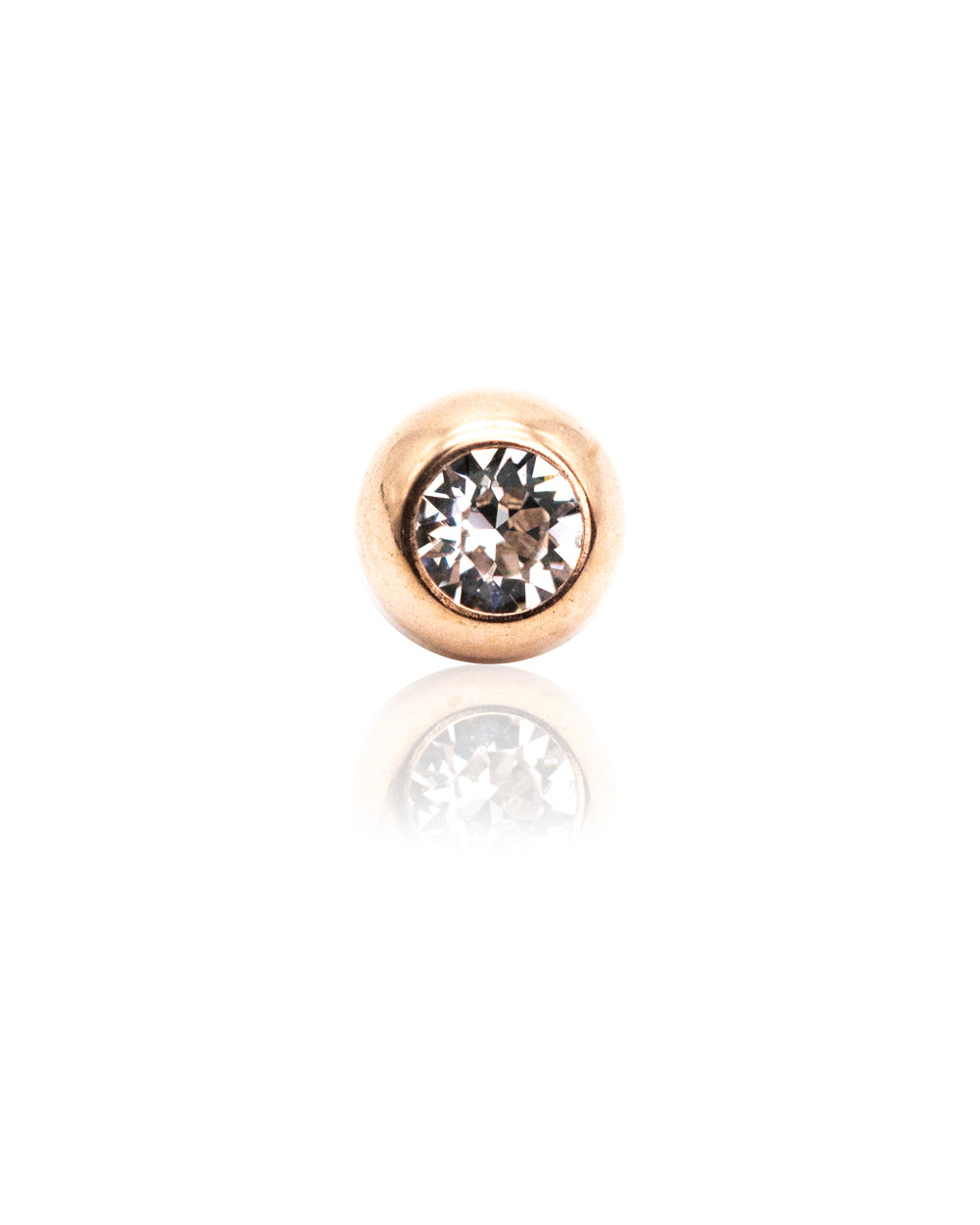 14 Gauge Rose Gold Ball Internal Thread Attachment
