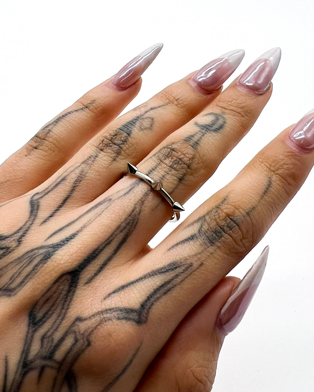 Multi Spike Ring Silver