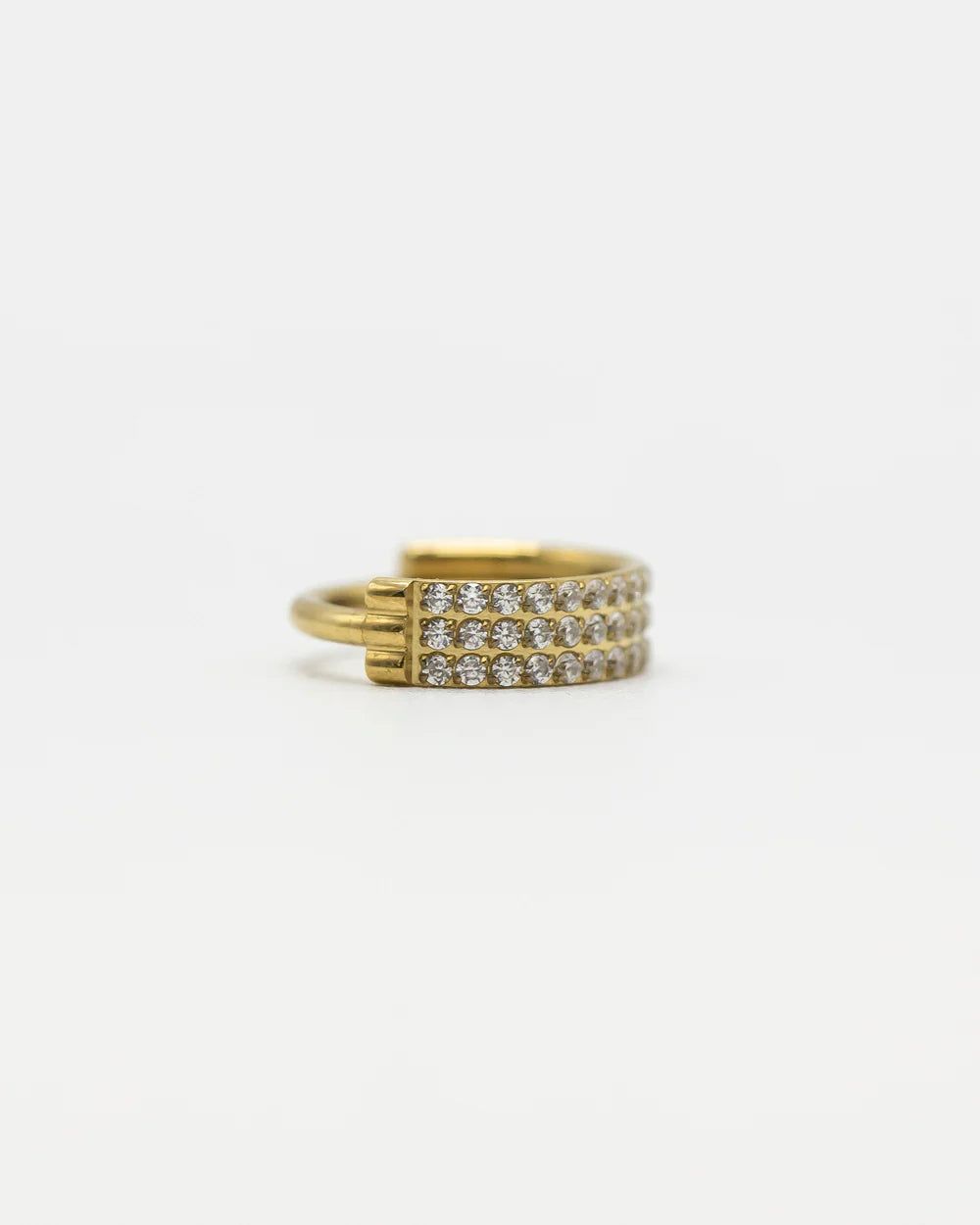 Clustered Crystals Titanium Hinged Ring