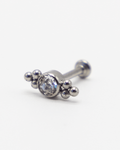 Internally Threaded CZ Cluster Titanium Labret Bar