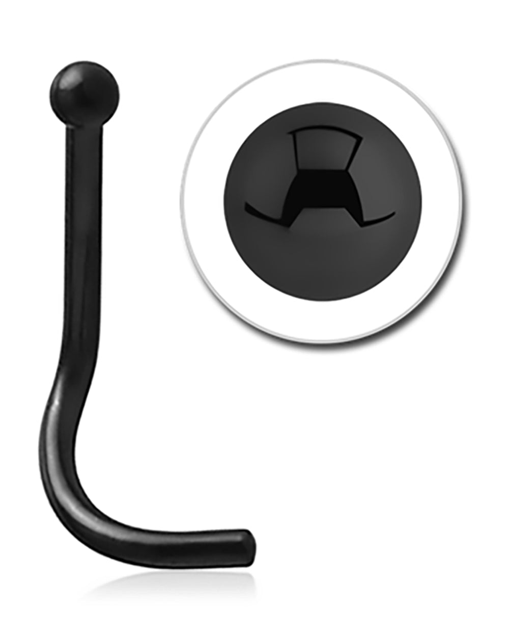 20 Gauge | Ball Black Steel Nose Stud