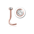 20 Gauge | Rose Gold Steel Cz Nose Stud
