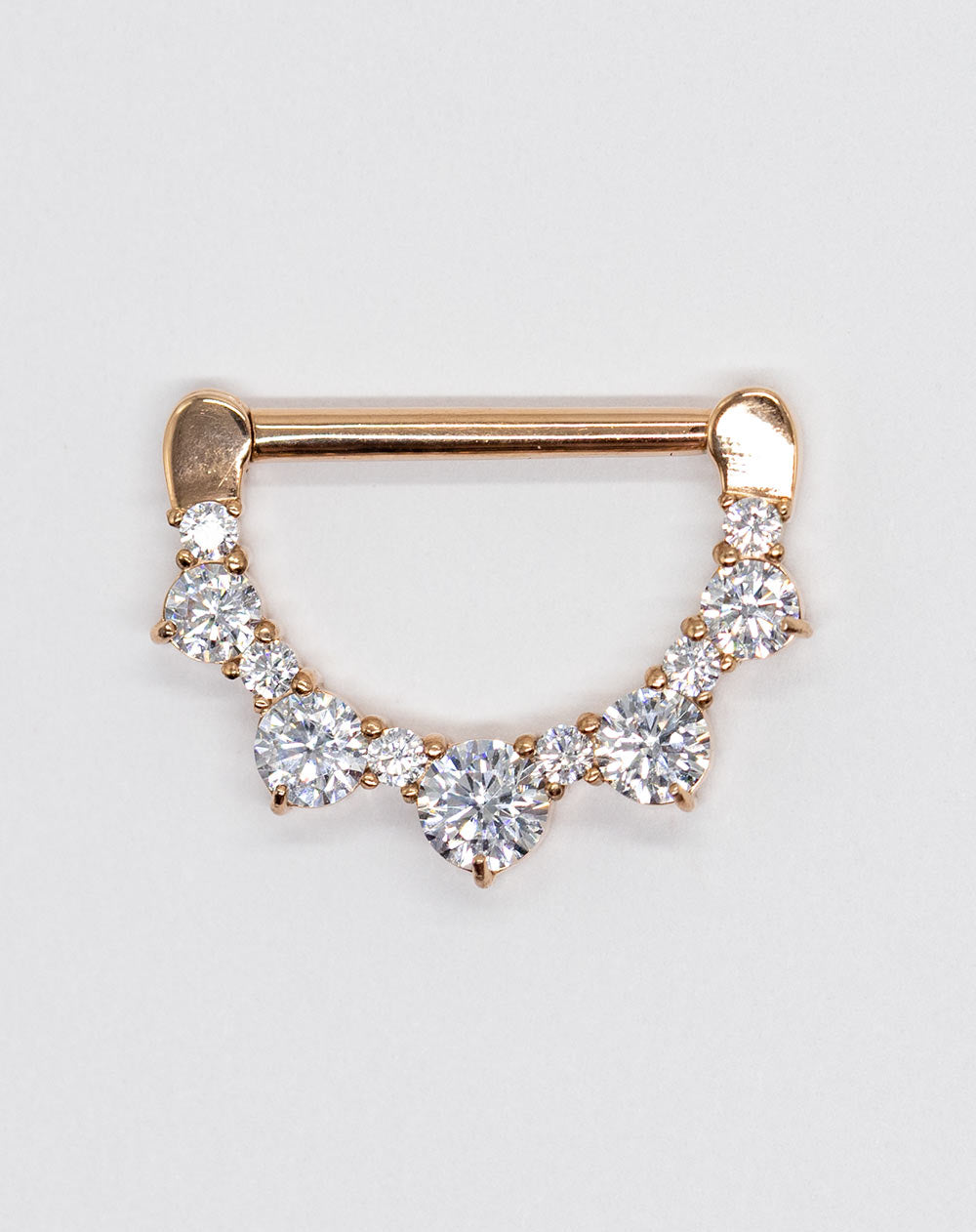 Nipple Clicker - Rg Cz 11 X Jewelled 1.6 X 14mm
