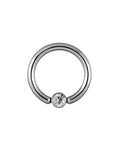 16 Gauge | Titanium Flat Cz Jewelled Ball Captive Ring