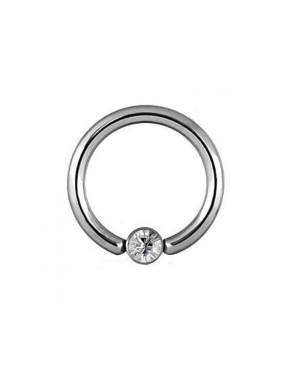 16 Gauge | Titanium Flat Cz Jewelled Ball Captive Ring