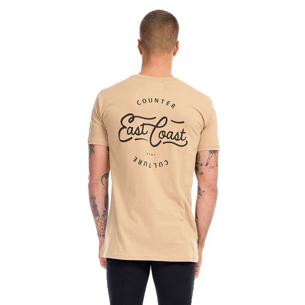 East Coast Back Print Beige T-Shirt