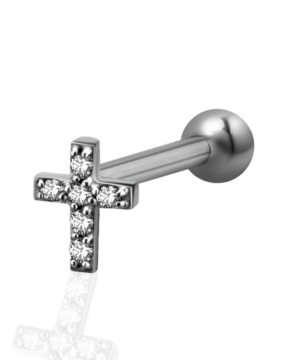 Crystal Cross Straight Barbell