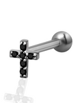 Crystal Cross Straight Barbell