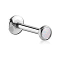 Opal White Internally Threaded Labret Bar