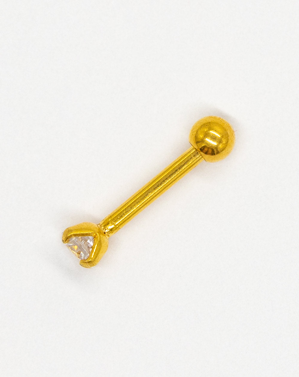 16 Gauge | Gold Sss 8mm Jewelled Cz Micro Barbell