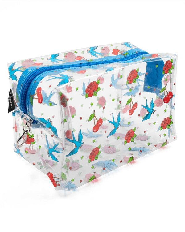 Cherry Bird Roses Cosmetic Bag