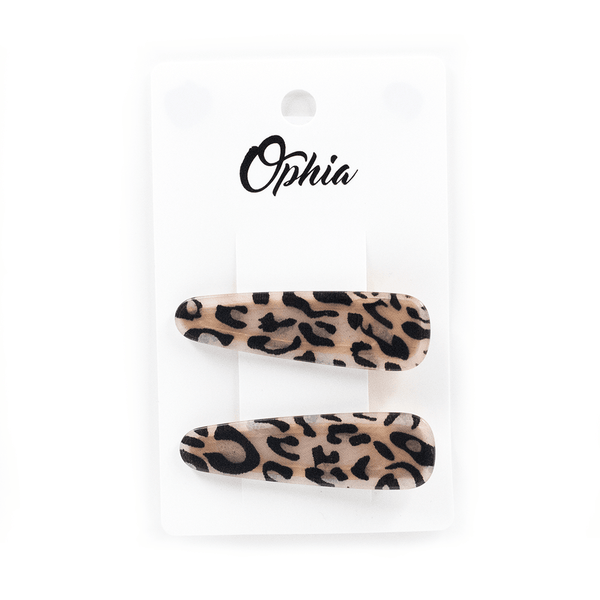 Hair Clip - 2Pck Leopard Ophia