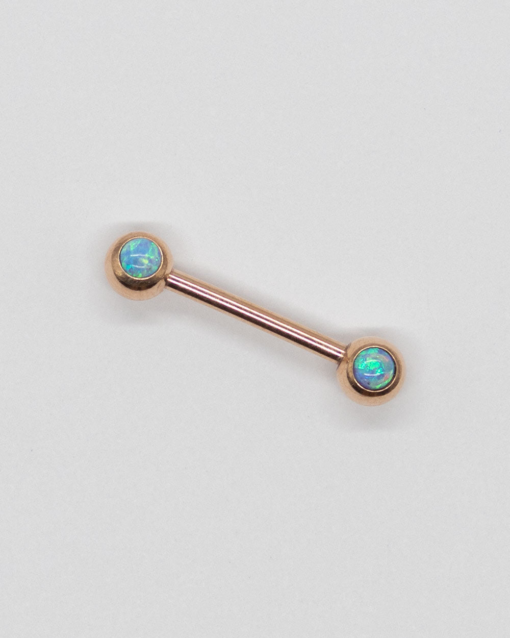 Rose Double Jewel Nipple Barbell - Blue Opal