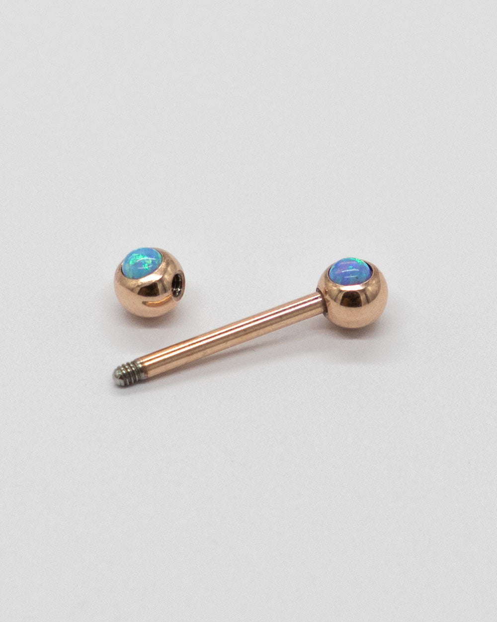 Rose Double Jewel Nipple Barbell - Blue Opal