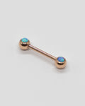 Rose Double Jewel Nipple Barbell - Blue Opal