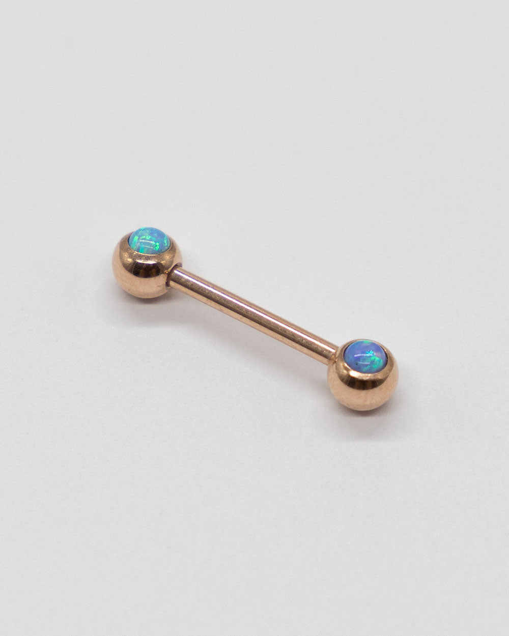 Rose Double Jewel Nipple Barbell - Blue Opal
