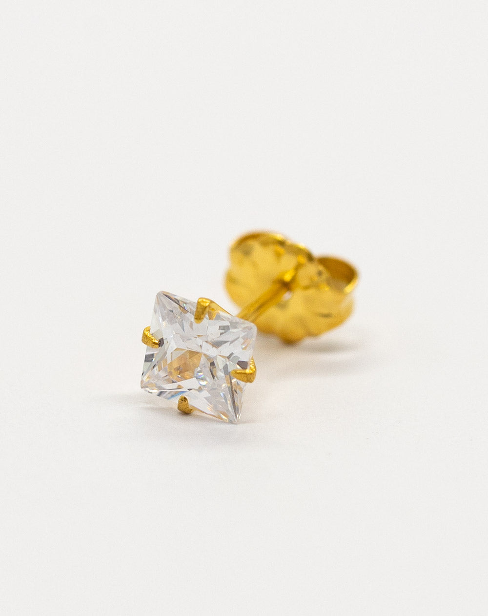 Gold Jewelled Square Stud