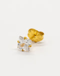 Gold Jewelled Square Stud