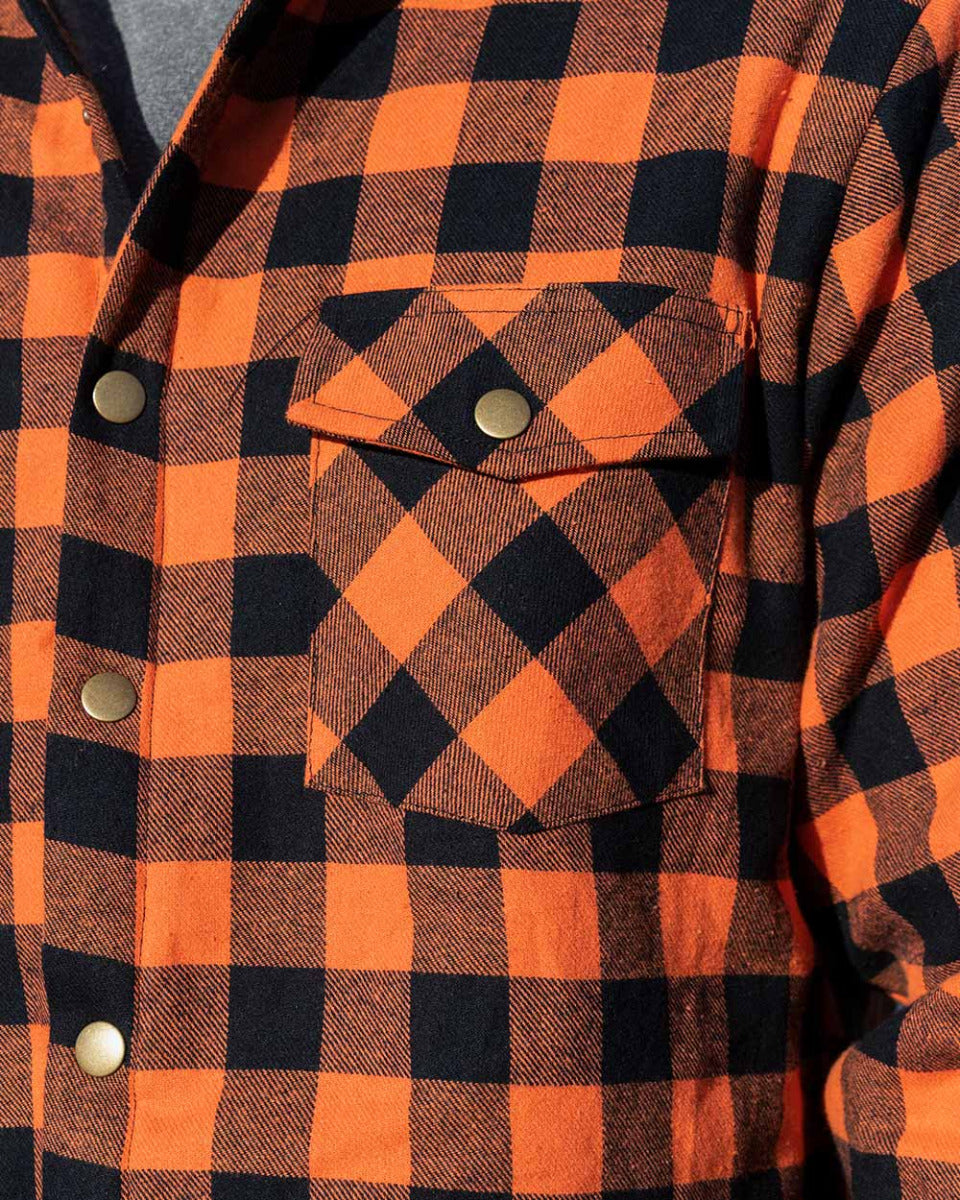 Orange Soft Padded Flannel Jacket