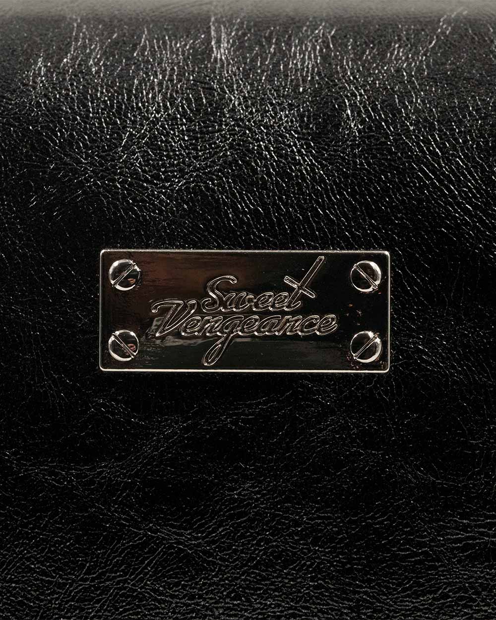 Purse - Small Black X-Body Bag W/ Turn Clasp And Chains Black Sv