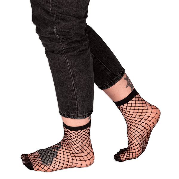 Socks - Pack Of 2 Fishnet Crew Socks Black Sv