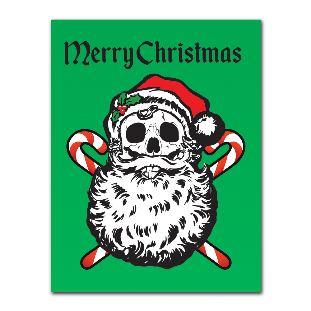 WAKE 'N' BAKE | SKULL SANTA XMAS GREETING CARD