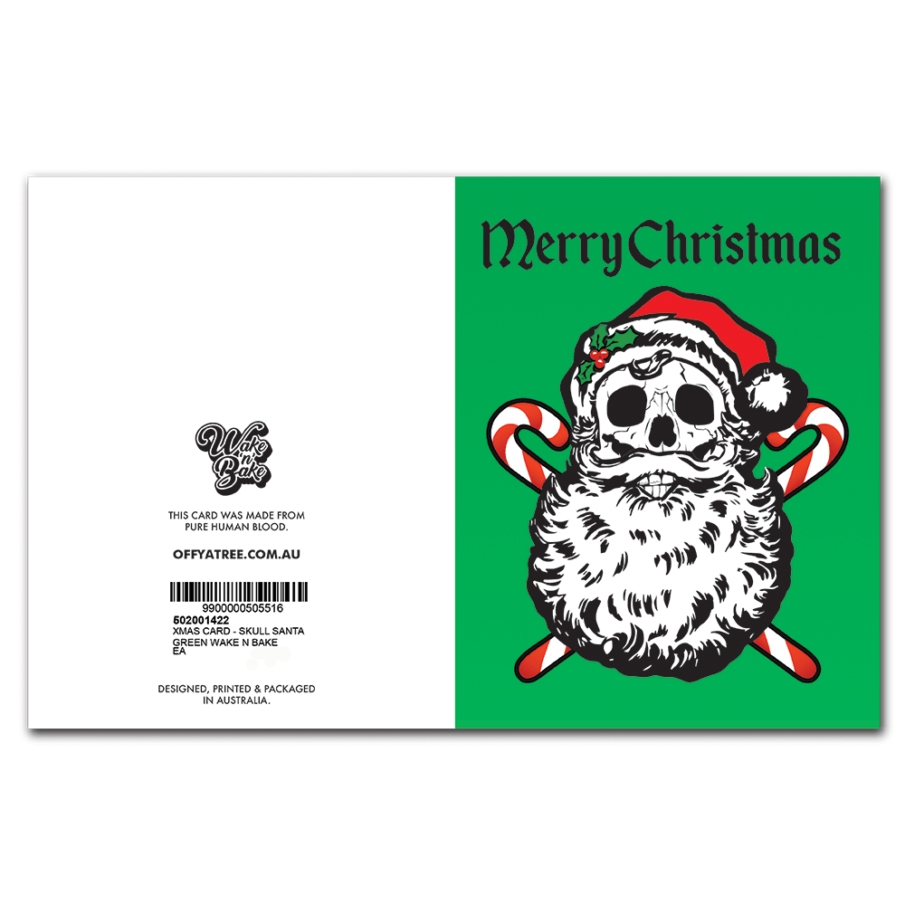 WAKE 'N' BAKE | SKULL SANTA XMAS GREETING CARD