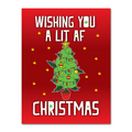 WAKE 'N' BAKE | LIT AF CHRISTMAS XMAS GREETING CARD