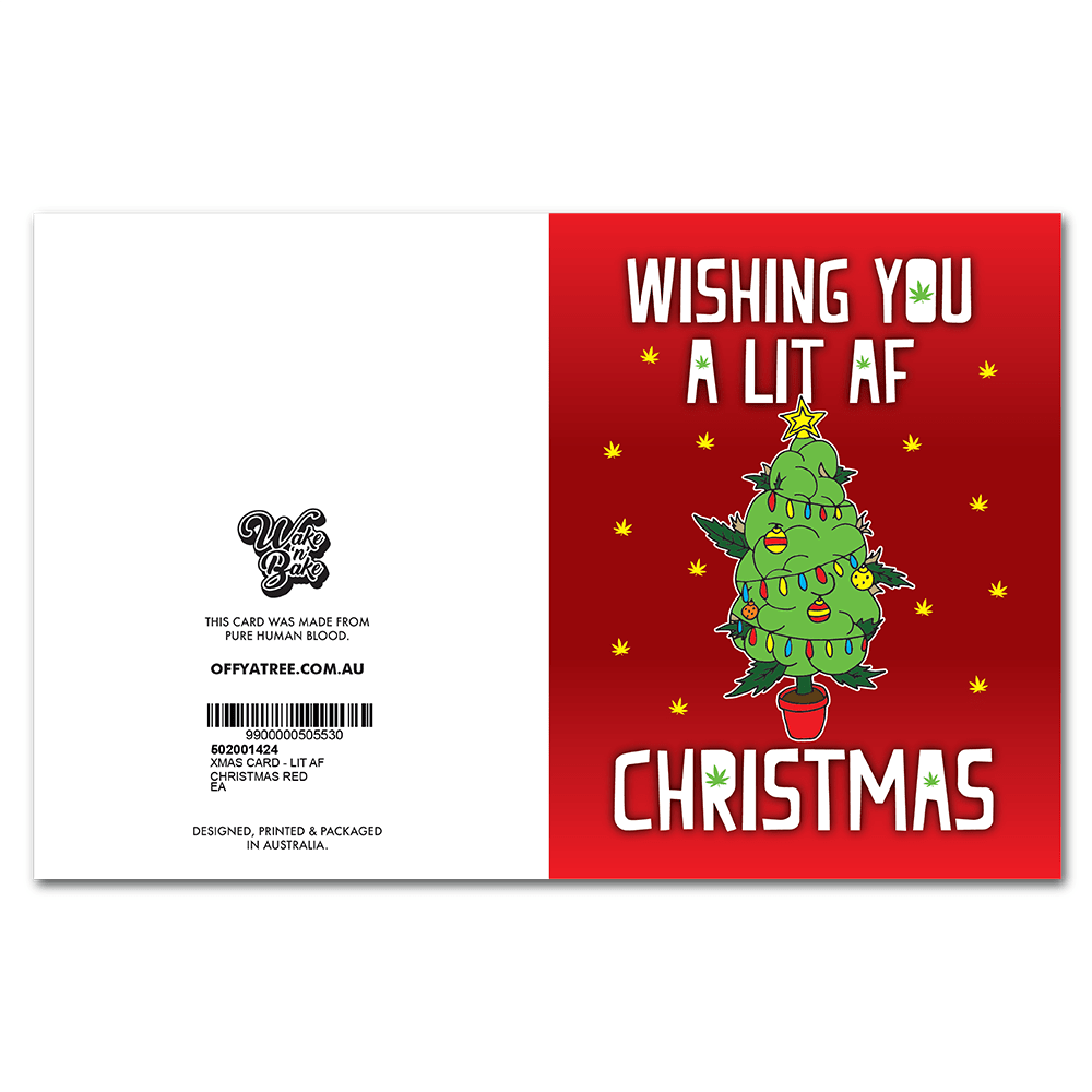 WAKE 'N' BAKE | LIT AF CHRISTMAS XMAS GREETING CARD