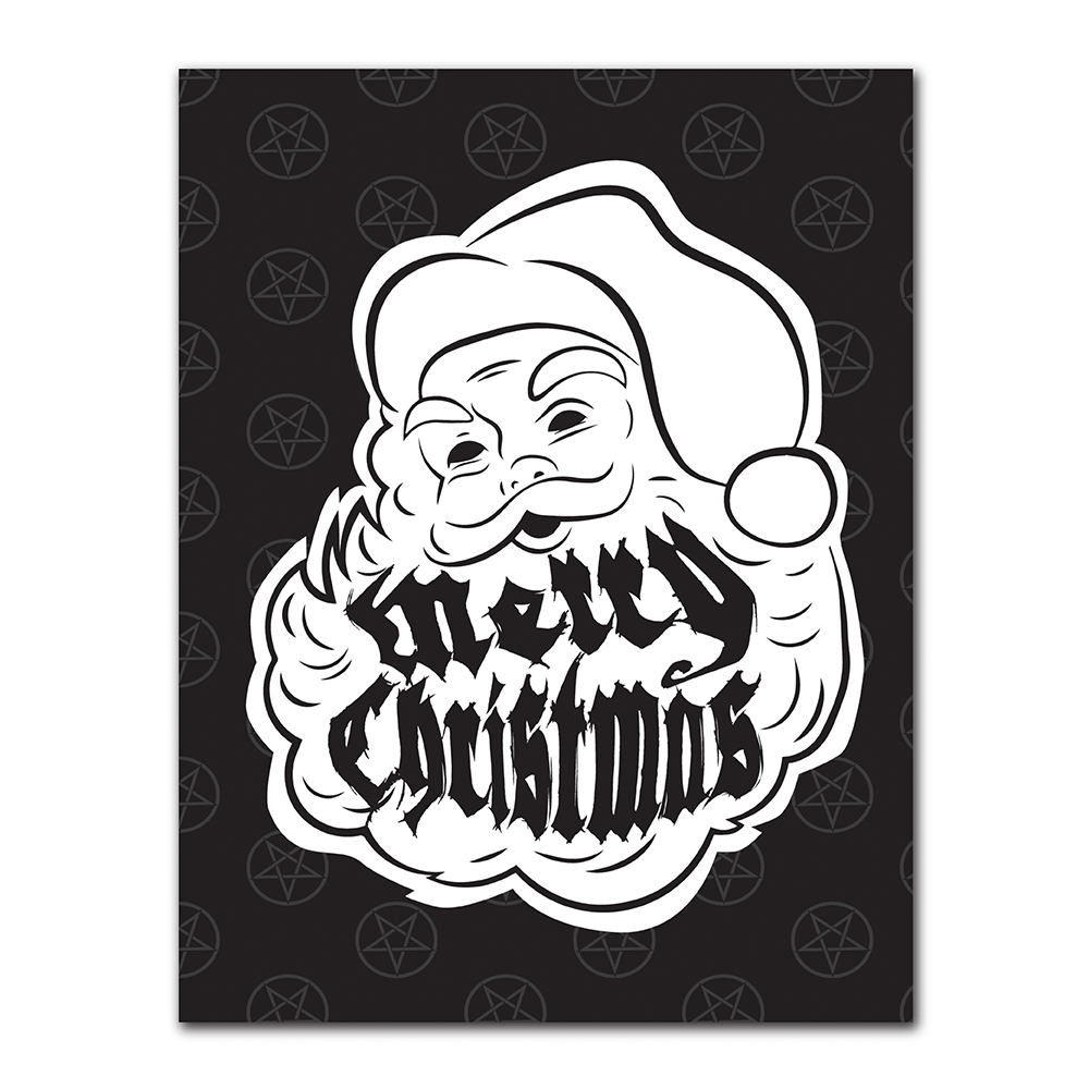 WAKE 'N' BAKE | SANTA W/ PENTAGRAM XMAS GREETING CARD
