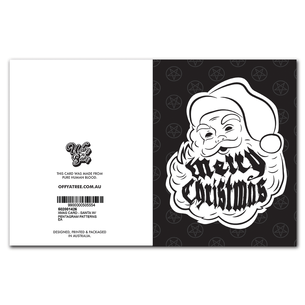 WAKE 'N' BAKE | SANTA W/ PENTAGRAM XMAS GREETING CARD