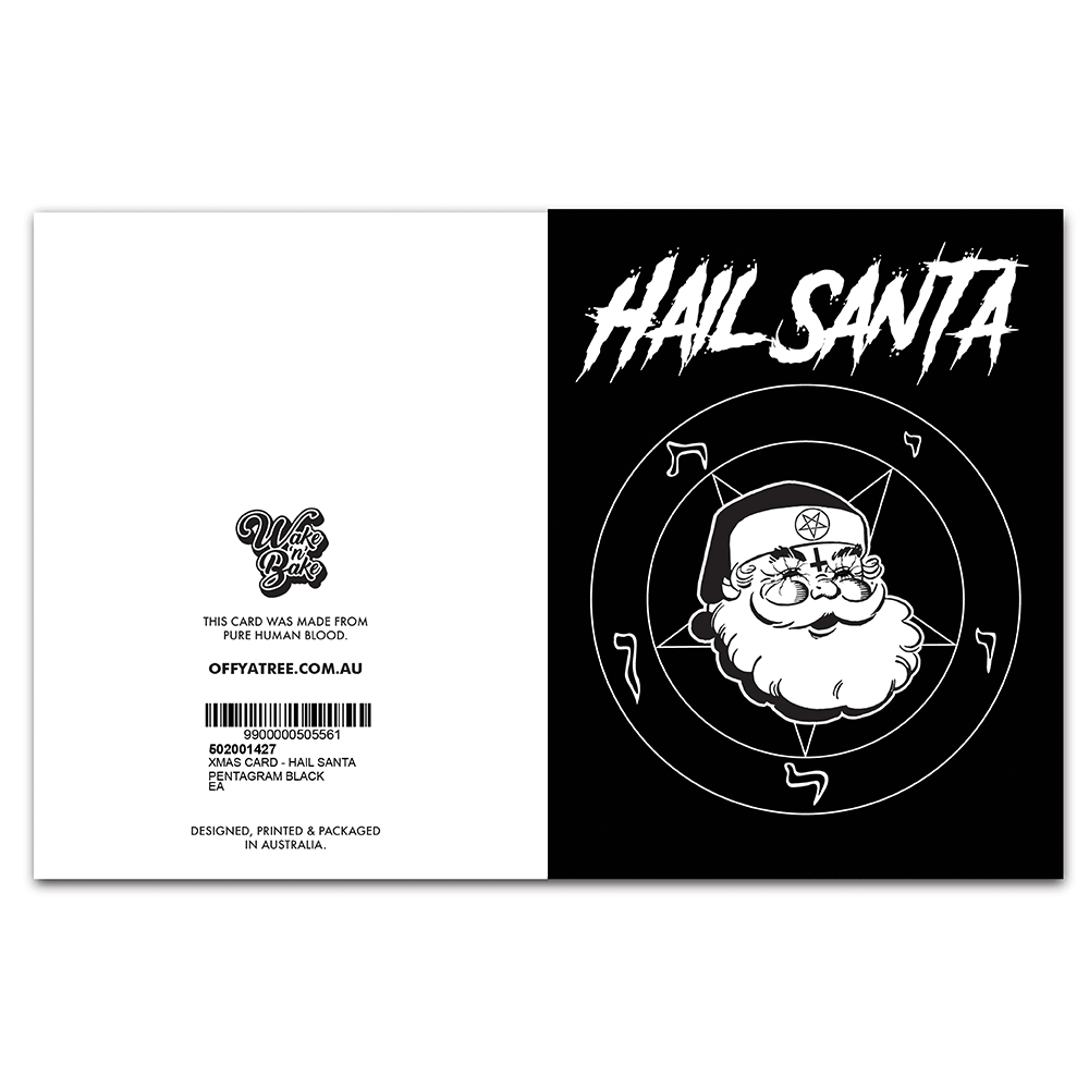 WAKE 'N' BAKE | HAIL SANTA PENTAGRAM XMAS GREETING CARD
